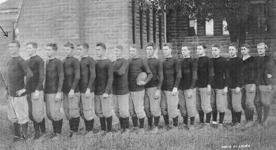 Hargiss and the KSN football team ca. 1908