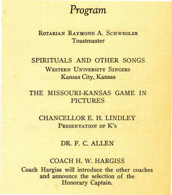 KU 1930 Conference Football champs - Program