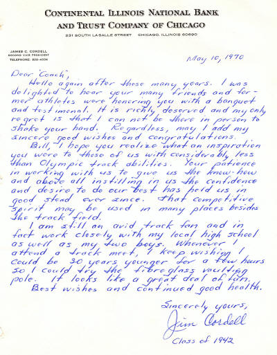 Jim Cordell Letter