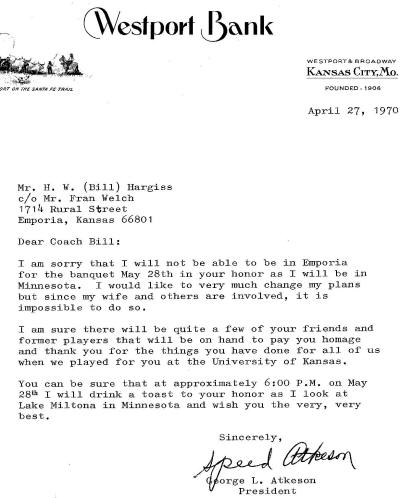 George Atkeson Letter