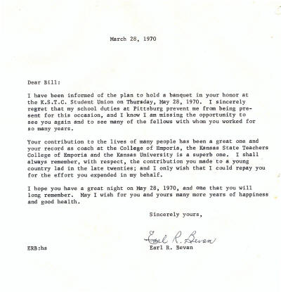 Earl Bevan Letter