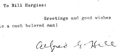 Alfred G. Hill Letter