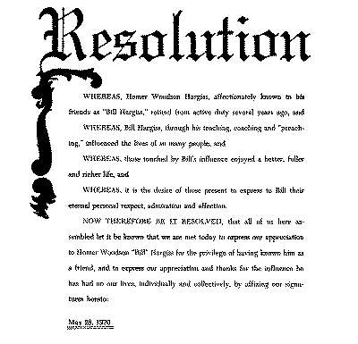 Bill Hargiss Resolution