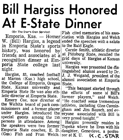 Hargiss Honored at E-State Dinner
