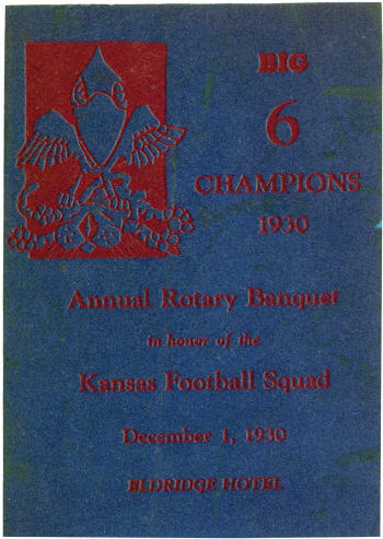 KU 1930 Conference Football champs - Program