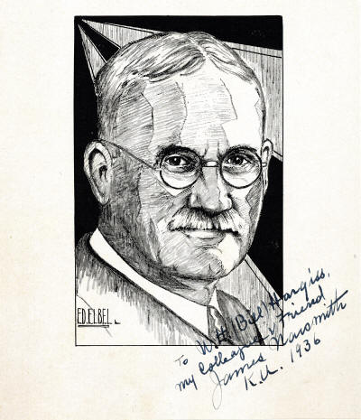 James Naismith, pencil sketch by Ed Elbel