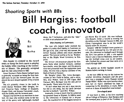 Bill Hargiss obituary in the Salina Journal