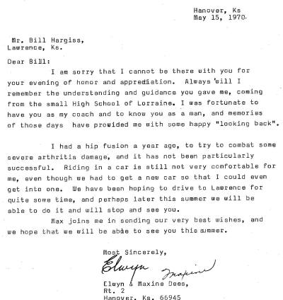 Elwyn Dees Letter
