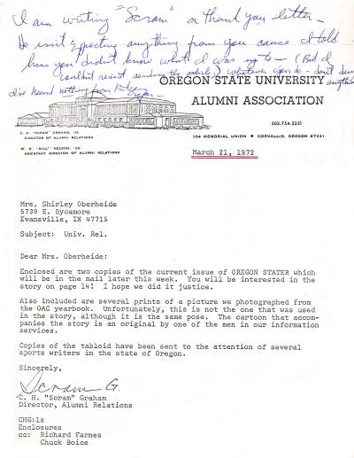 OSU letter re Hargiss use of the huddle